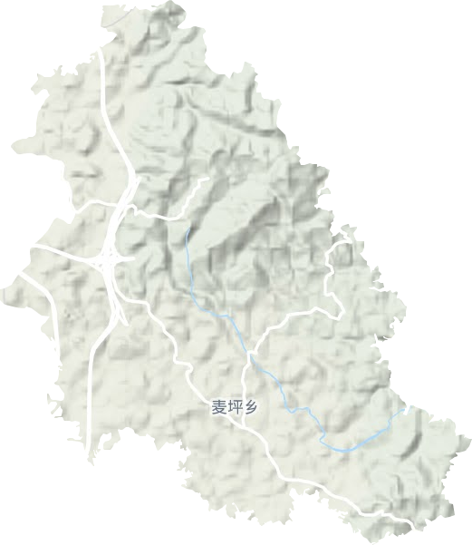 麦坪镇地形地图