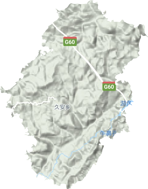 久安乡地形地图