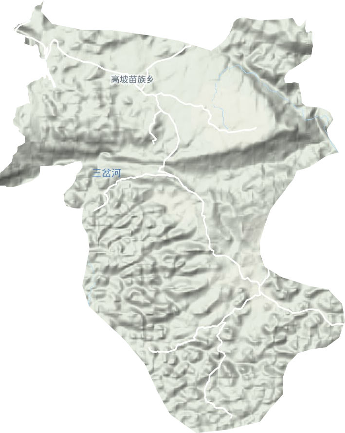 高坡苗族乡地形地图
