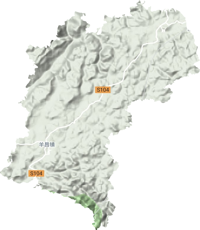 羊昌镇地形地图