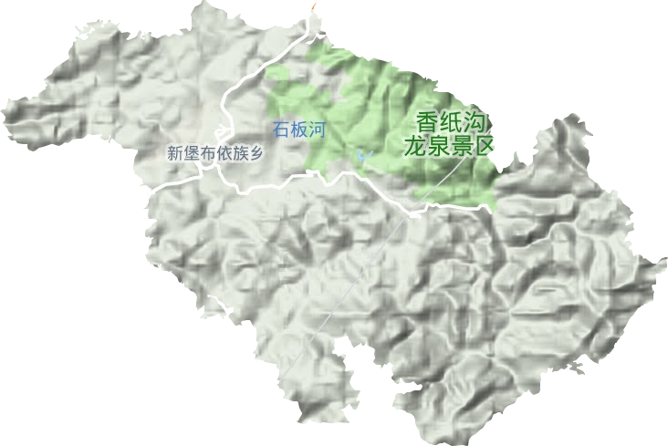 新堡布依族乡地形地图