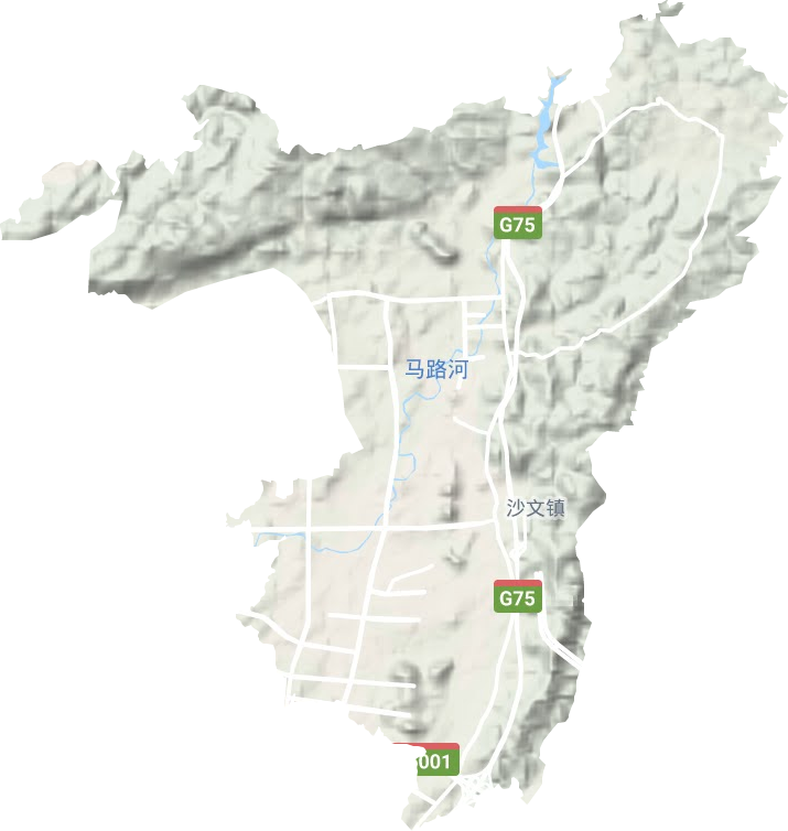 沙文镇地形地图