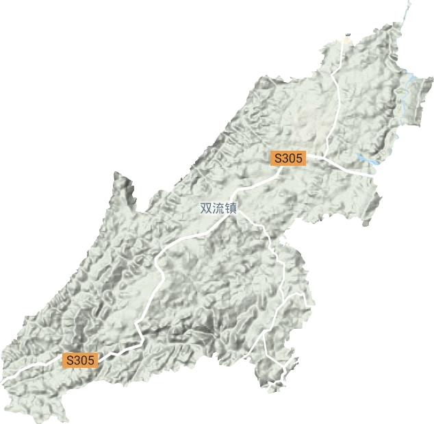 双流镇地形地图