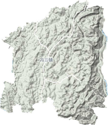 冯三镇地形地图