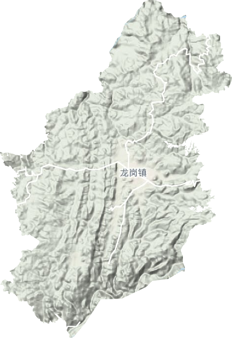 龙岗镇地形地图