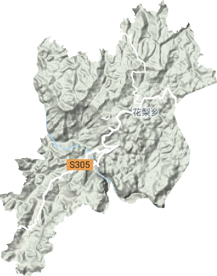 花梨镇地形地图