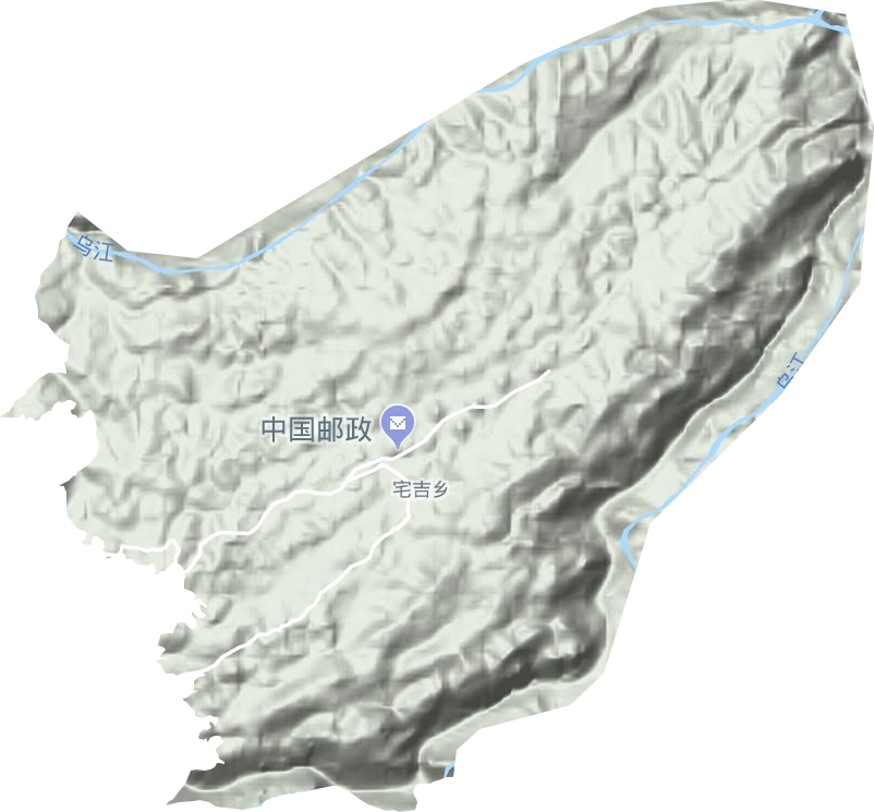 宅吉乡地形地图