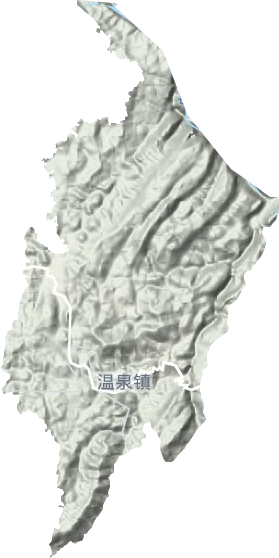 温泉镇地形地图
