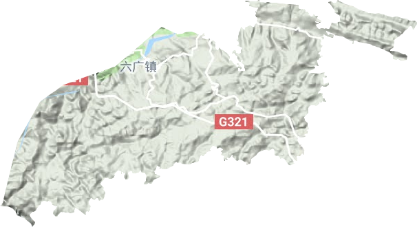 六广镇地形地图