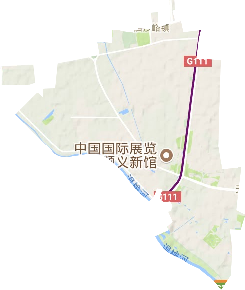 空港街道地形地图