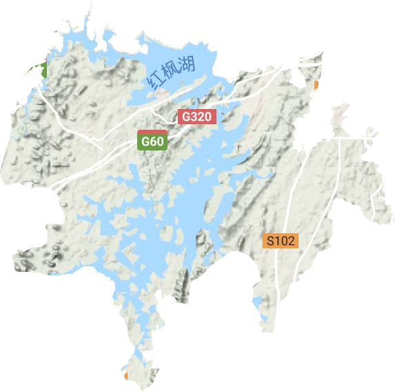 红枫湖镇地形地图