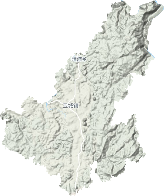 卫城镇地形地图