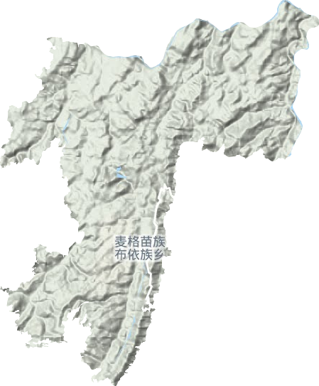 麦格苗族布依族乡地形地图