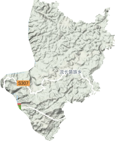 流长苗族乡地形地图