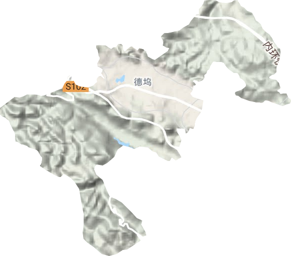 德坞街道地形地图