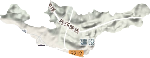 红岩街道地形地图