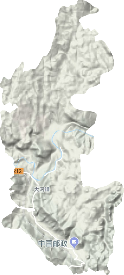 大河镇地形地图
