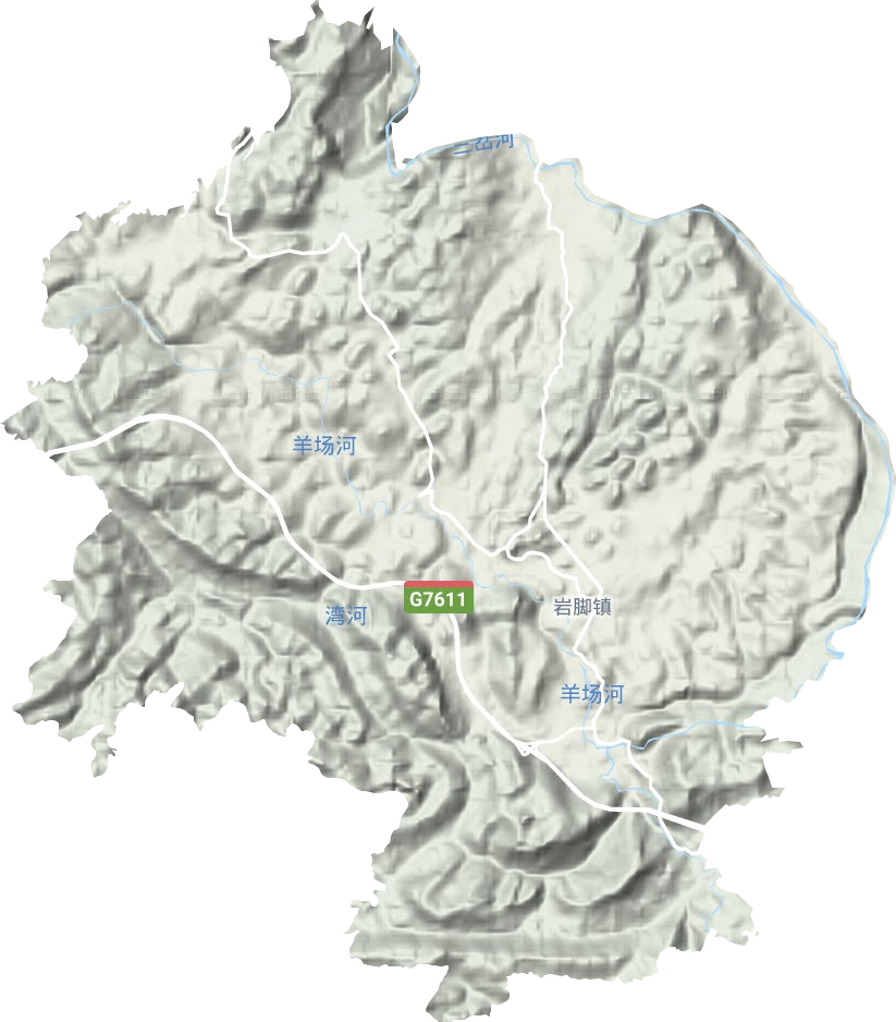 岩脚镇地形地图