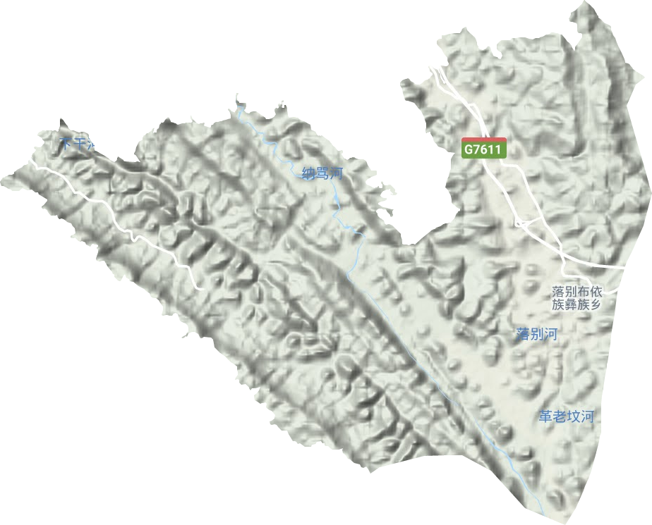 落别布依族彝族乡地形地图