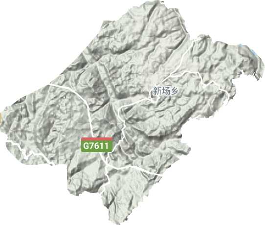 新场乡地形地图