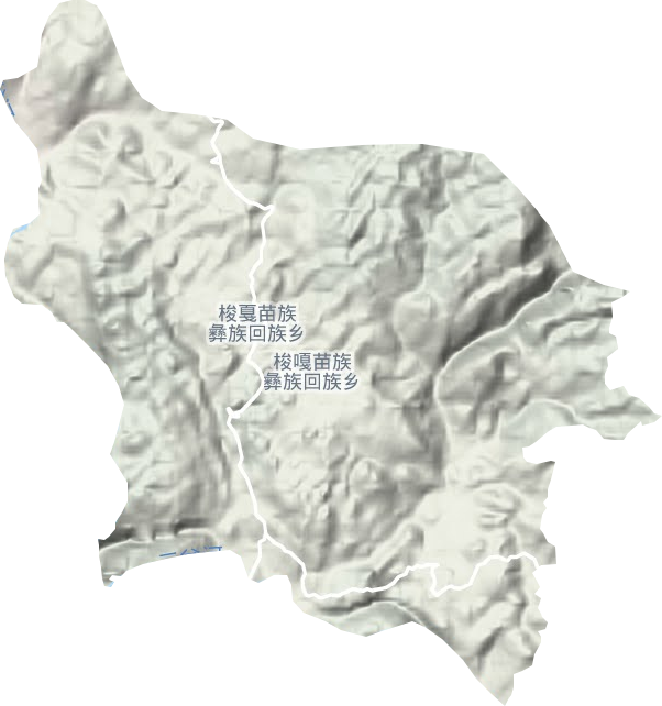 梭戛苗族彝族回族乡地形地图