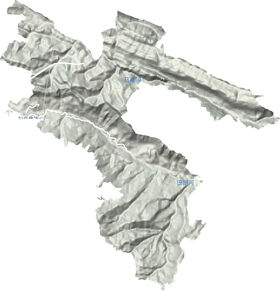 勺米镇地形地图