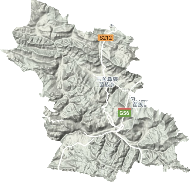 玉舍镇地形地图
