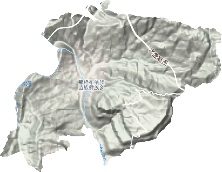 都格镇地形地图