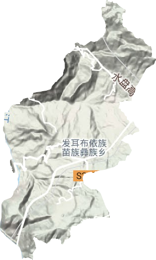 发耳镇地形地图