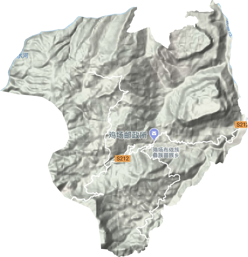 鸡场镇地形地图