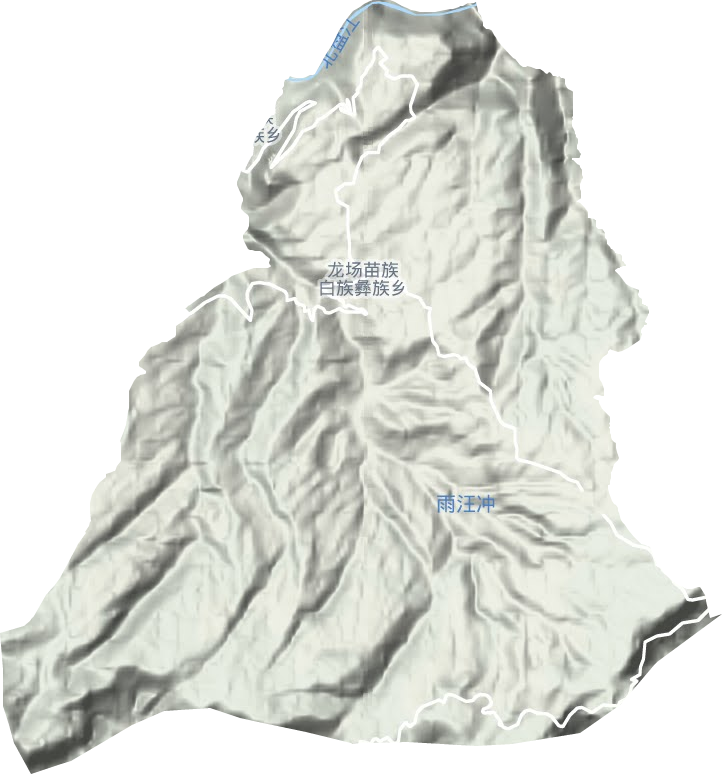龙场苗族白族彝族乡地形地图