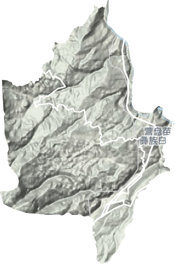 营盘苗族彝族白族乡地形地图
