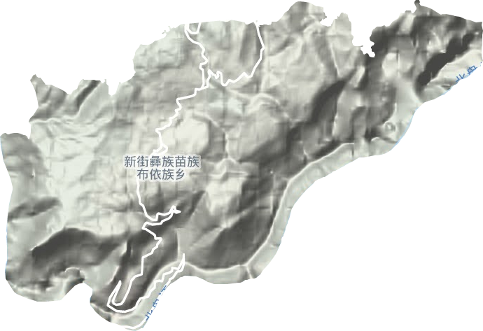 新街彝族苗族布依族乡地形地图
