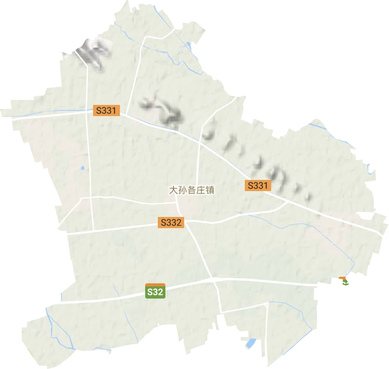 大孙各庄镇地形地图