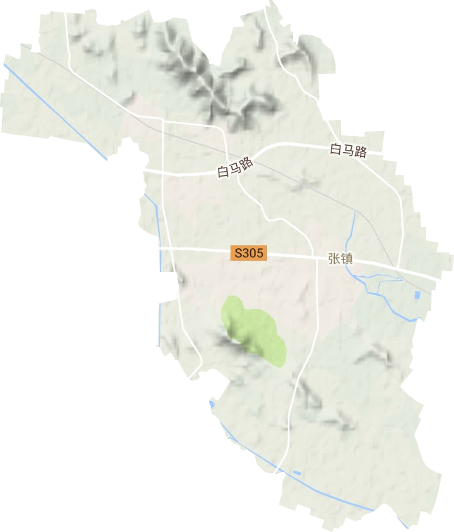 张镇地形地图
