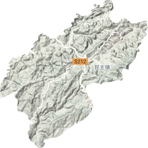 民主镇地形地图