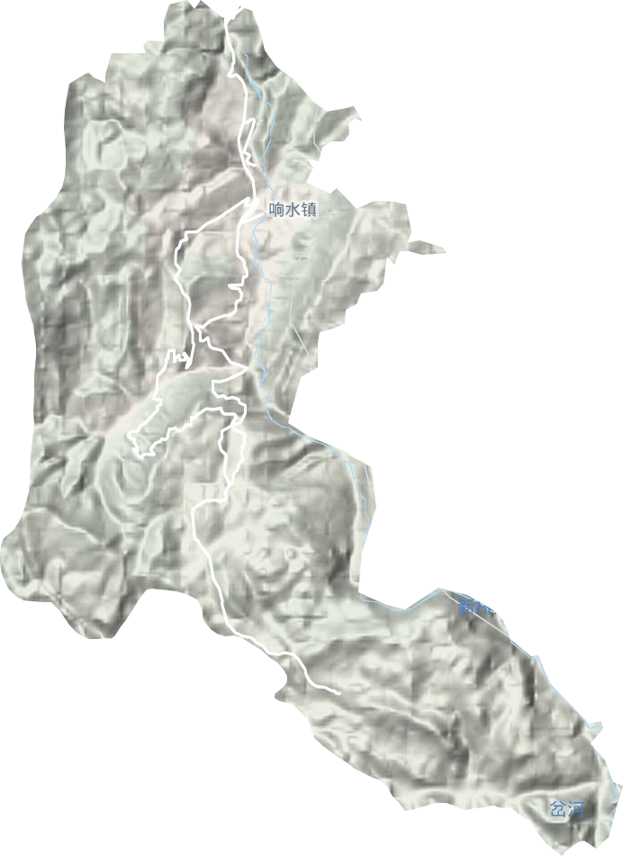 响水镇地形地图