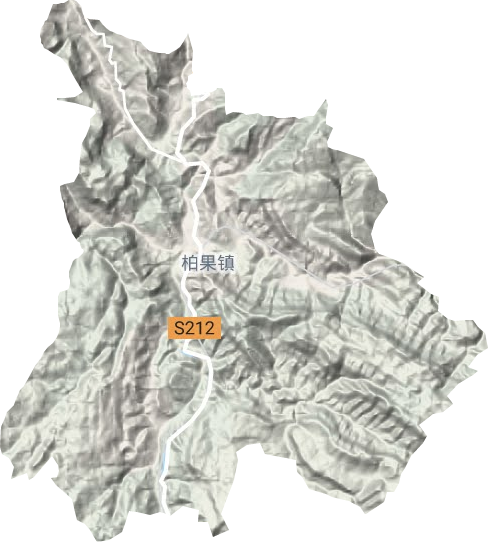 柏果镇地形地图