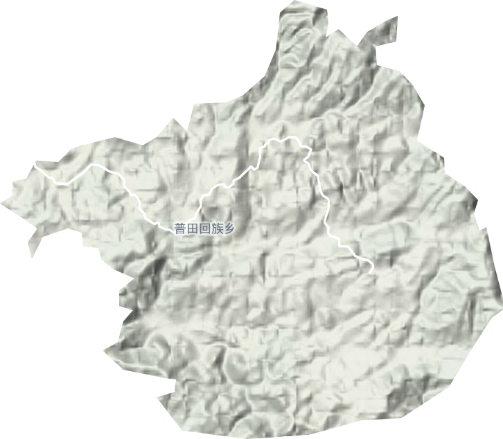 普田回族乡地形地图