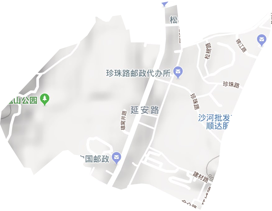 延安路街道地形地图