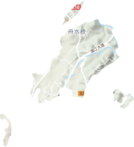 舟水桥街道地形地图