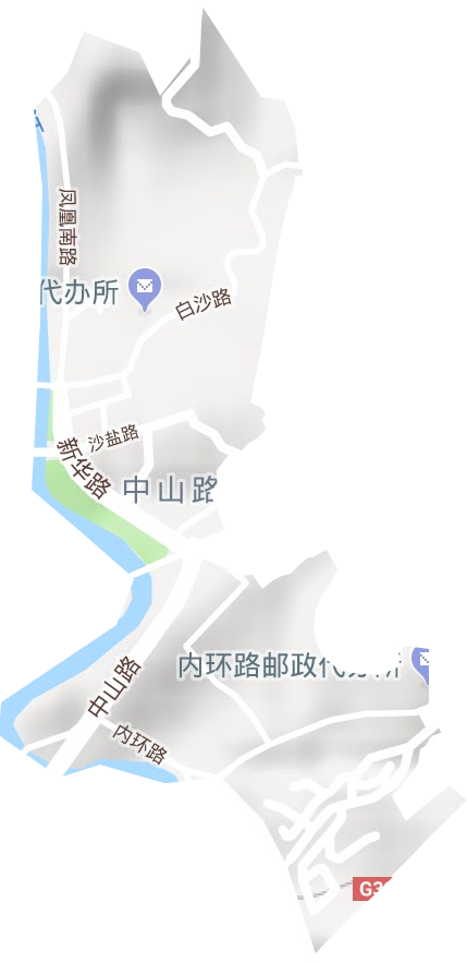 中山路街道地形地图