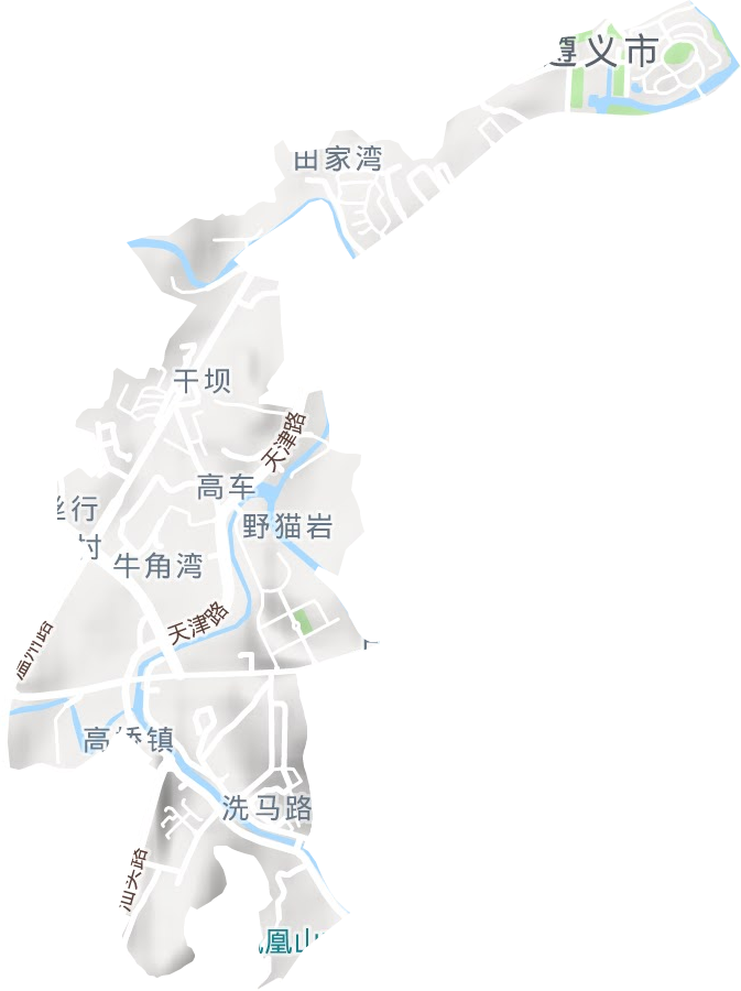 洗马路街道地形地图