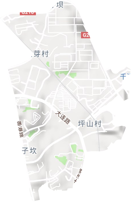 大连路街道地形地图