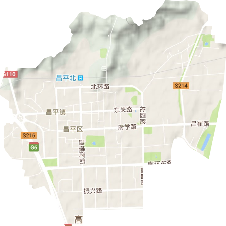 城北街道地形地图