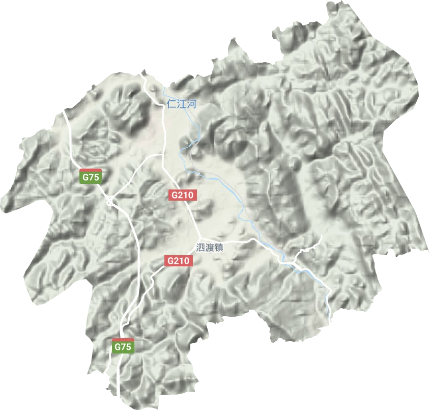 泗渡镇地形地图