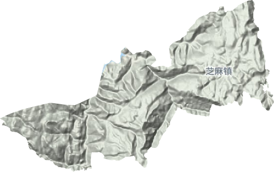 芝麻镇地形地图