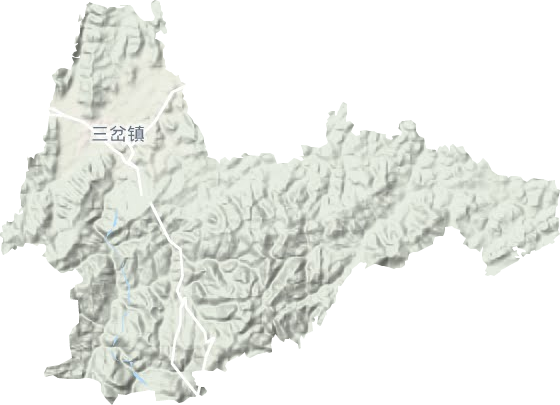 三岔镇地形地图