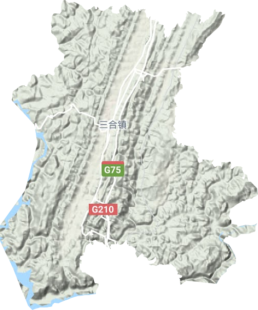 三合镇地形地图