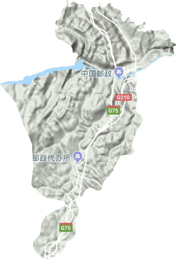 乌江镇地形地图